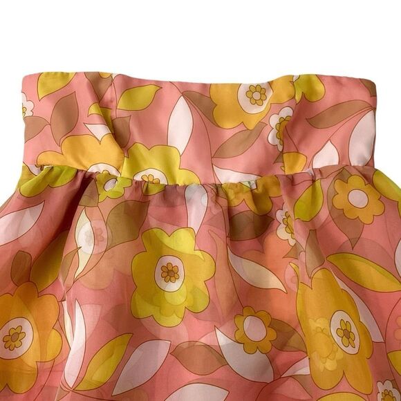 SELKIE Size Large NWT Cupcake Dress Woodstock Print Retro Floral Strapless Mini - Picture 5 of 11